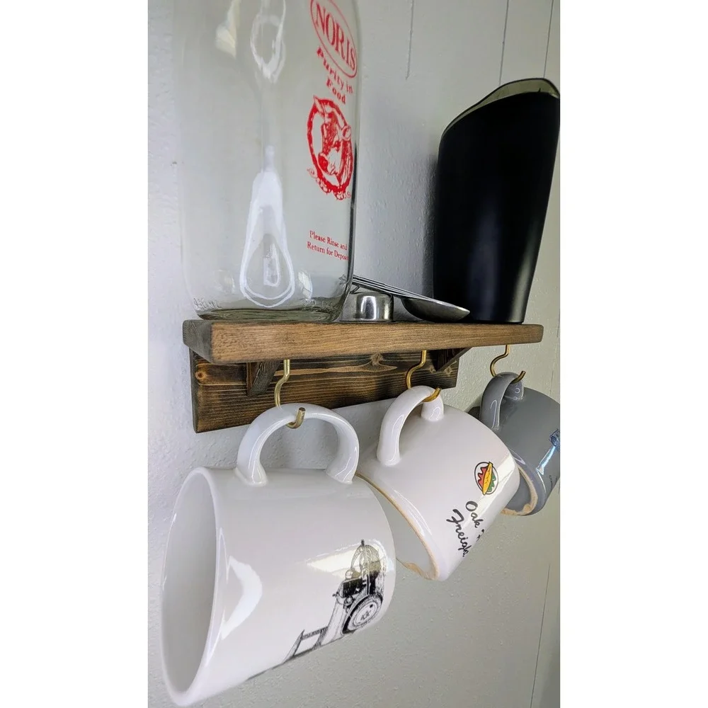Coffee Shelf Coffee Cup Hooks Coffee‎ Clutch Shelf and Cup Hanger